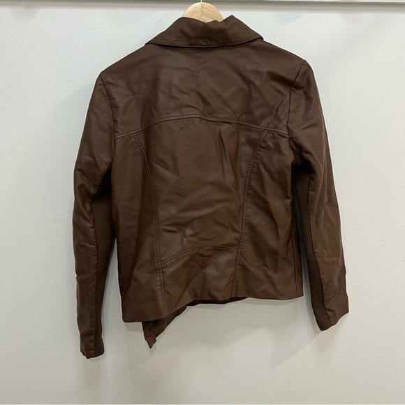 NWT BB Dakota Faux Leather Jacket w/ Zipper & Asymmetrical Collar - Picture 3 of 10